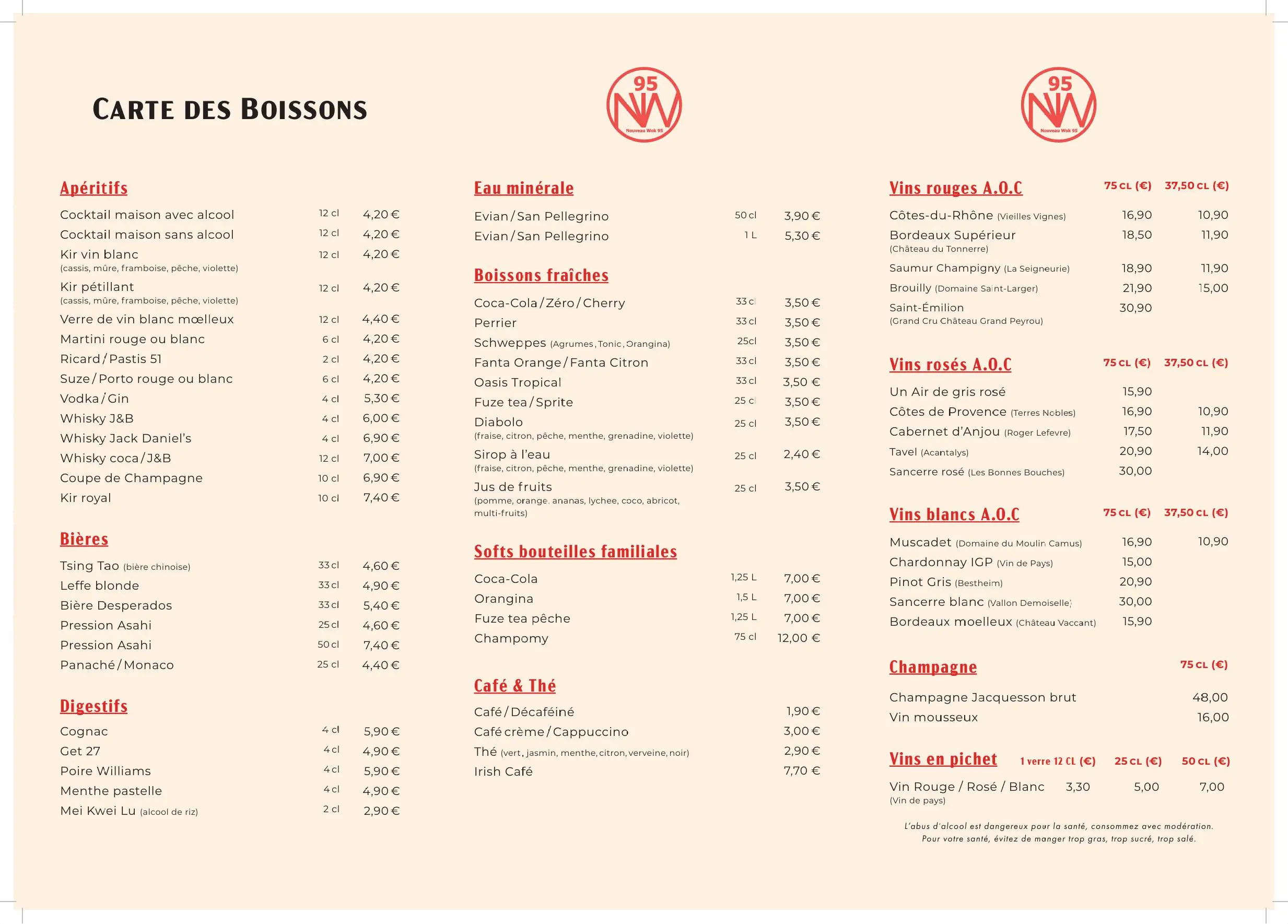 Tarifs restaurant 2
